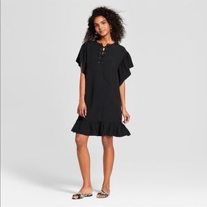 Who what wear short sleeve lace-up-mini dress